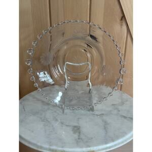Vintage Imperial Glass Co. Etched Daisy Candlewick Glass Bowl